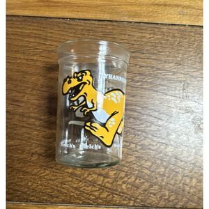 Welch's Vtg Anchor Hockings Tyrannosaurus Rex Orange Dinosaur 1990 Jelly Jar